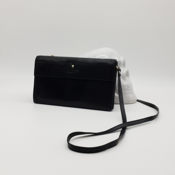 Vintage Wilson Accessories Australia Black Leather Mulit Compartment Crossbody - Picture 14 of 16